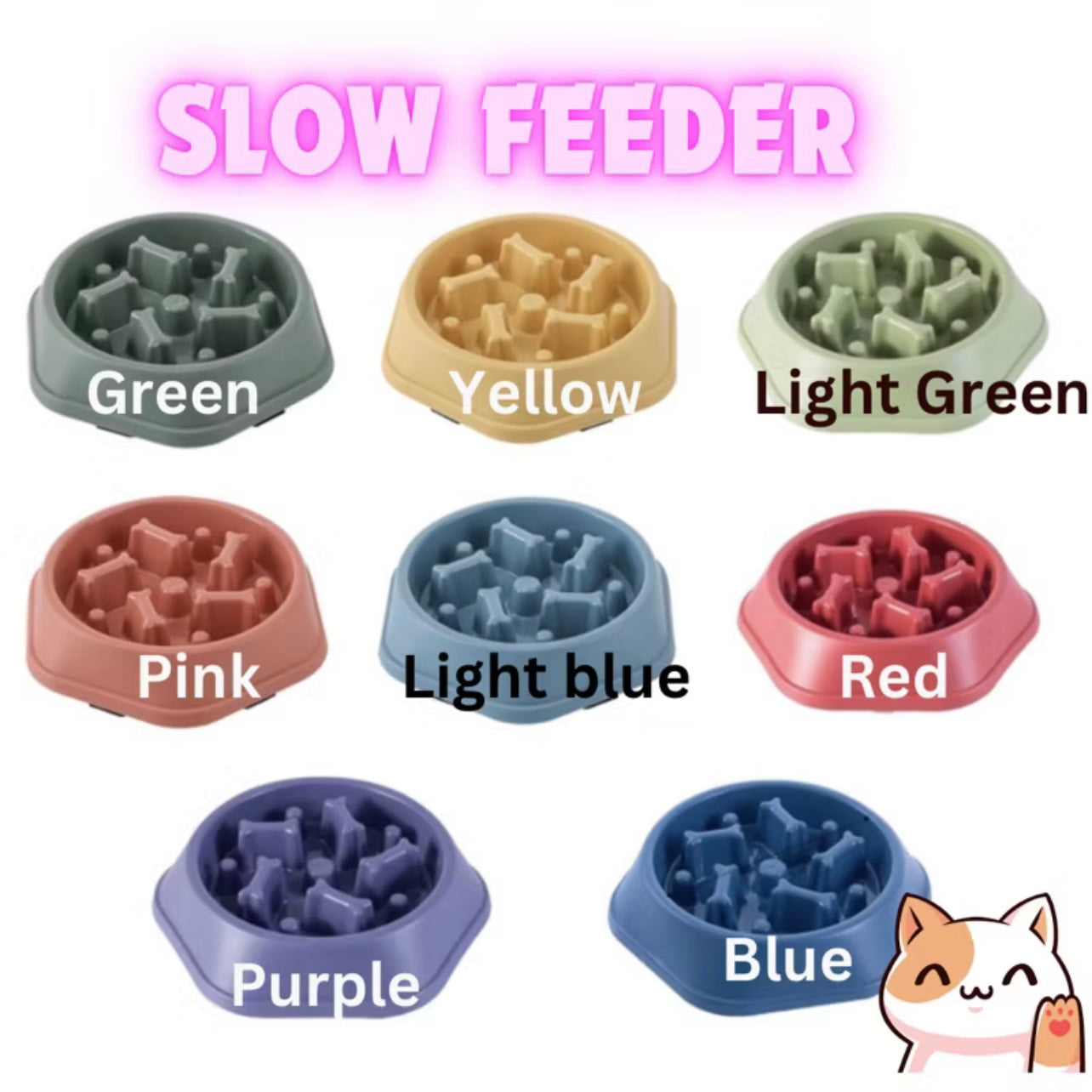 Slow food bowl for pets, Anti-Choking Dog Bowl cat bowl