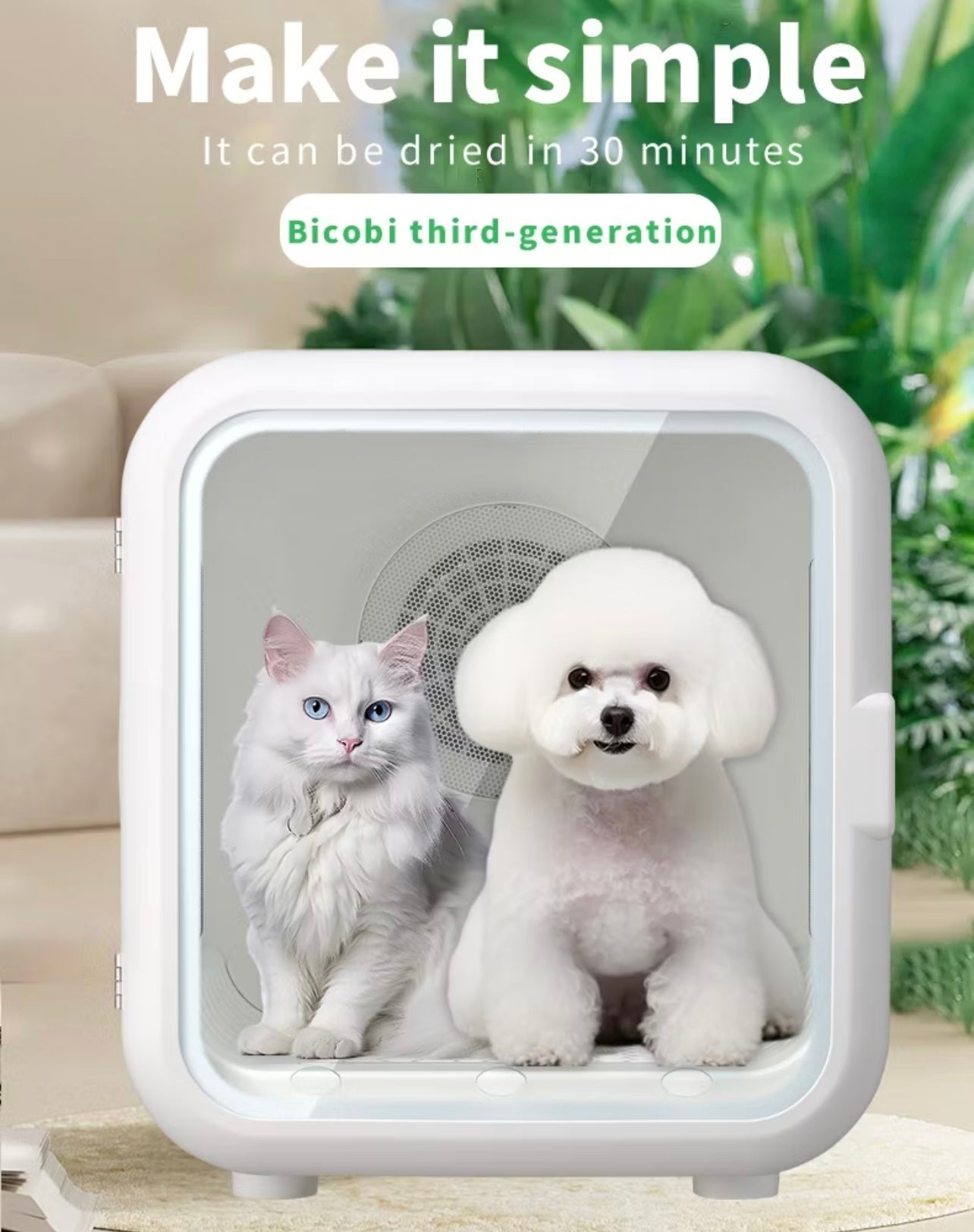 Pet Hair Dryer Box New Style Tempered Glass Door C-Type Bottom Hair Dryer