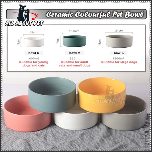 Simple Style Pet Ceramic Bowl Small Mixed Color 13cm Cat Bowl Dog Bowl Food Basin Pet Bowl